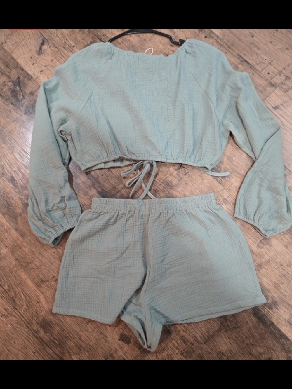 Simplee Sage Green Cotton Matching Set Sooo Cute!!! - Picture 5 of 6